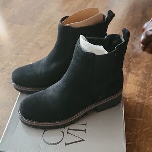Chic Black Suede Ankle Boots